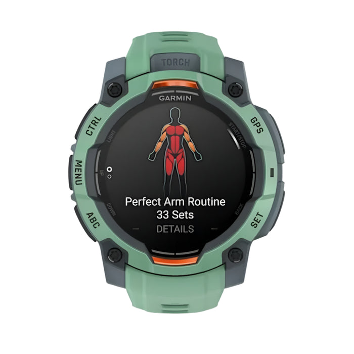 Garmin Instinct® 3 45MM Unisex Neo Tropic AMOLED Display Metal-Reinforced Bezel Built-in Flashlight Up To 18 Days Of Battery Life Rugged Outdoor GPS Smartwatch - 010-02936-01