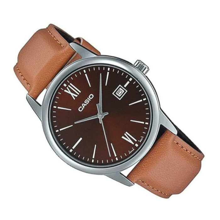 Casio Men's Brown dial Brown Band Analog Quartz Watch - MTP-V002L-5B3UDF