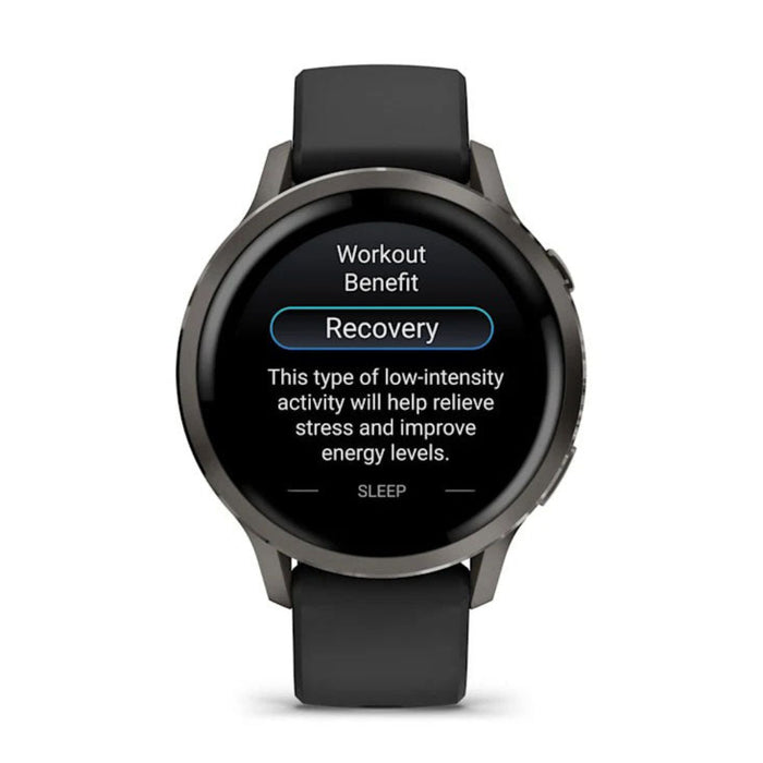 Garmin Venu® 4 - 41mm Unisex Slate With Black Silicone Band Bright And Colorful Display Built-in Flashlight 10 Days Of Battery Life Advanced Health And Fitness GPS Smartwatch - 010-03013-02