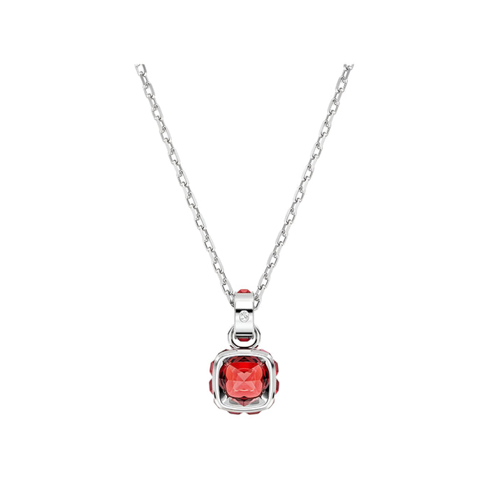 Swarovski Women's Red Square-Cut Stone and Crystals in a Rhodium-Finished Setting July Birthstone Pendant Necklace - 5652043