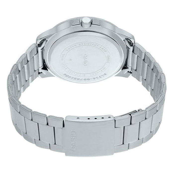 Casio Men's Black Dial Silver Stainless Steel Band Analog Japanese Quartz Watch - MTP-VD01D-1E2VUDF