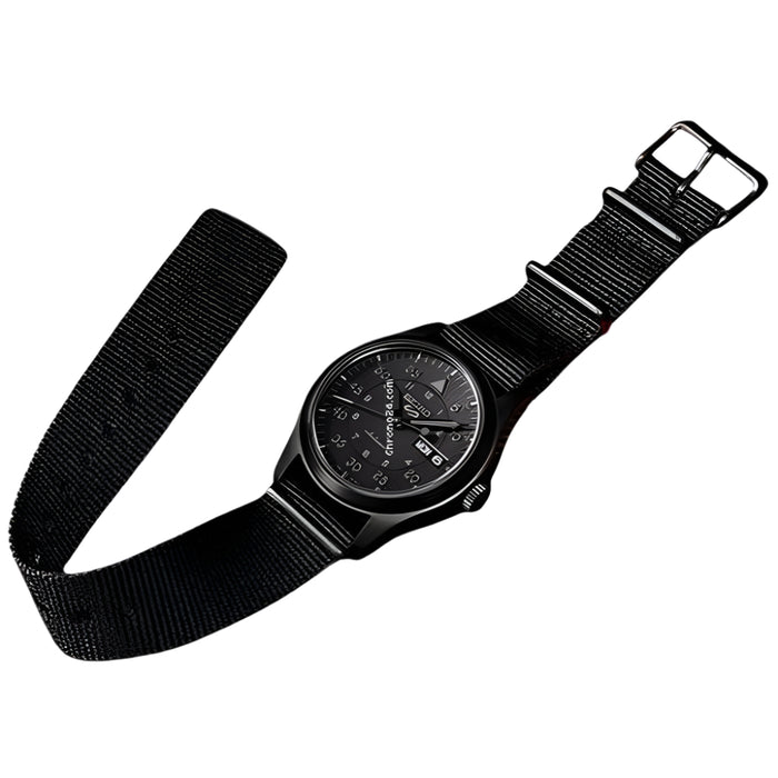 Seiko Men's Black Dial Nylon Band Automatic Watch - SRPJ11