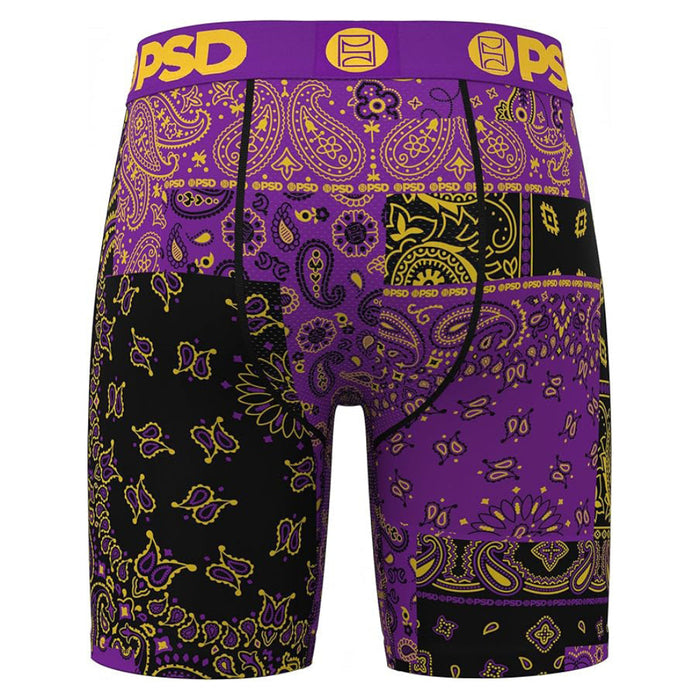 PSD Men's Multicolor Purple Maze Boxer Briefs Small Underwear - 425180046-MUL-S