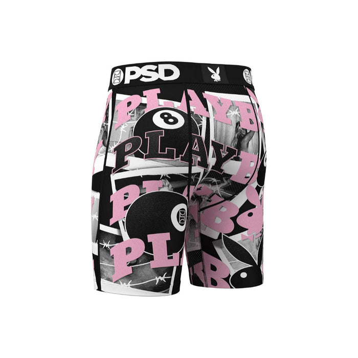 PSD Men's Multicolor Playboy 8Ball 7 Inch Inseam Moisture-Wicking 4-Way Stretch Boxer Briefs Extra Large Underwear - 424180007-MUL-XL