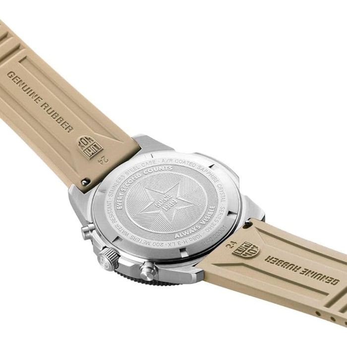 Luminox Men's Black Dial Khaki Genuine Rubber Band Chronograph Quartz Watch - XS.3150