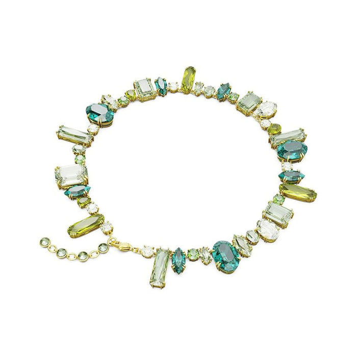 Swarovski Women's Green Crystals Mixed Cuts On Gold-Tone Finish Gema Necklace - 5657388