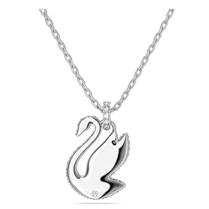 Swarovski Women's White Rhodium Finish Small Swan Pendant Necklace - 5647872