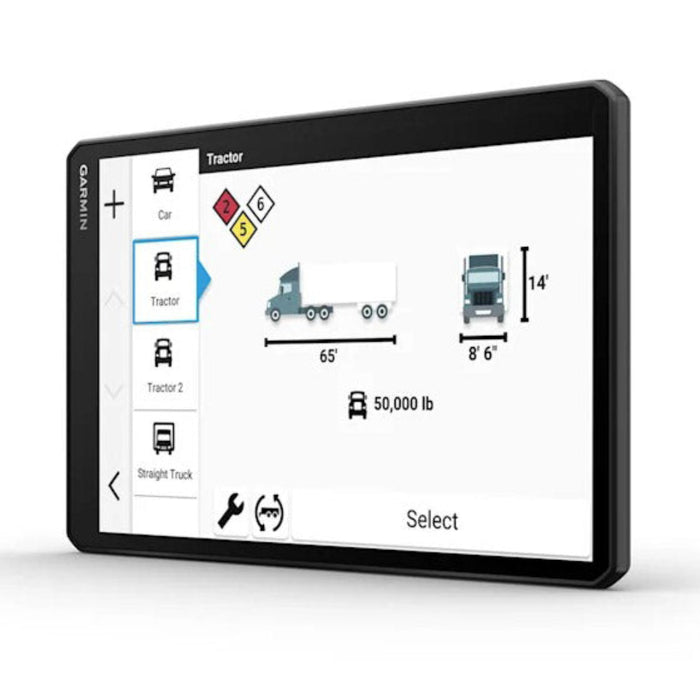 Garmin dēzl™ OTR820 Unisex Black Custom Routing Satellite Imagery Wind Speed Community-Shared Loading Docks Entrances And Parking Dual-Orientation Display Large High-Res 8-Inch GPS Truck Navigator - 010-02925-00