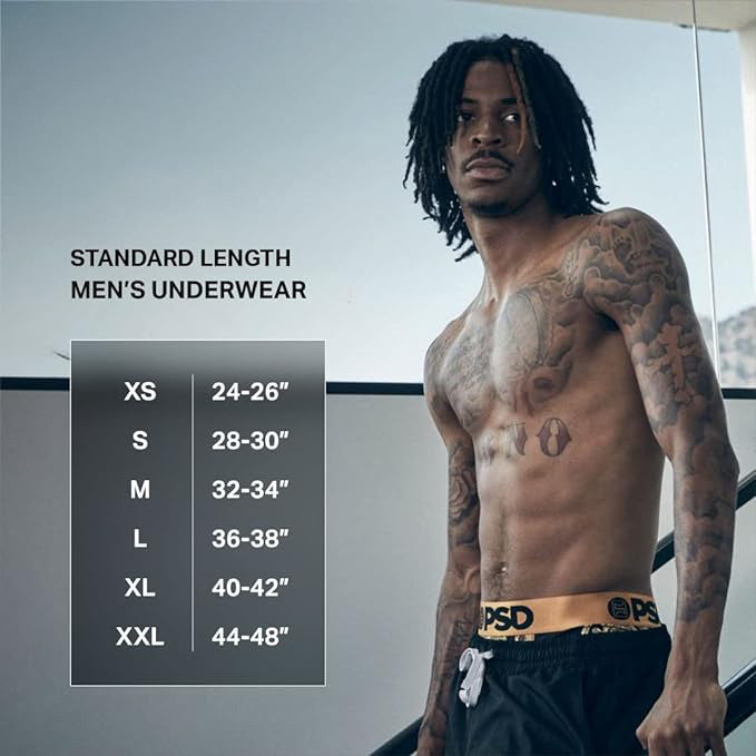PSD Men's Solids Black Boxer Briefs Underwear - 321180118-BLK