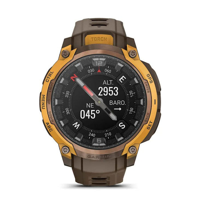 Garmin Instinct® Unisex Bronze/Sunburst With Cocoa Silicone Band Crossover AMOLED Analog Watch Hands And Bright AMOLED Display Rugged Hybrid GPS Smartwatch  - 010-03398-01