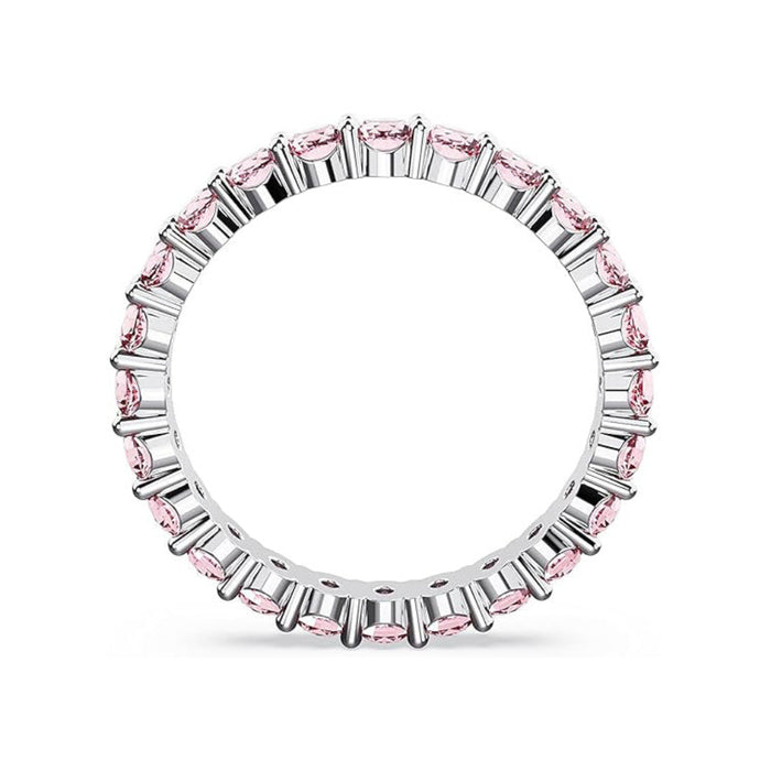 Swarovski Part of the Matrix Collection Women's Pink Stones on a Rhodium Finished Band Size 9 Matrix Vittore Ring - 5658854