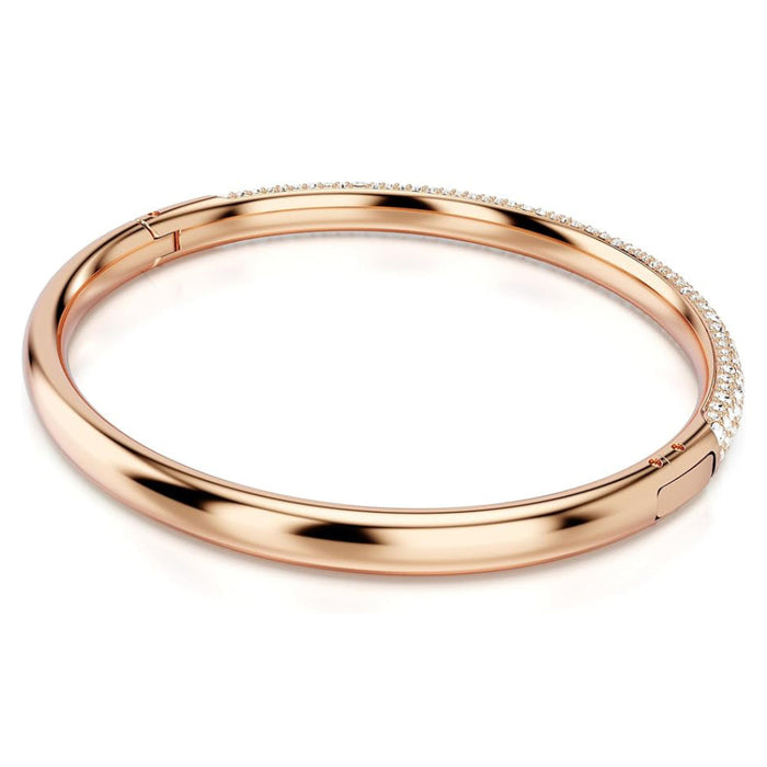 Swarovski Women's Snow Pavé Of Clear Round Crystals In A Rose Gold-Tone Finished Setting Size M Sublima Bangle Bracelet - 5688611