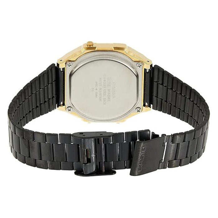 Casio Unisex Black Dial Black Stainless Steel Band Digital Quartz Watch - A168WEGB-1BDF