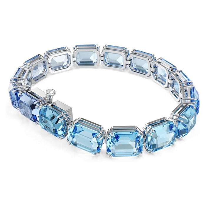 Swarovski Women's Blue Rhodium Finished Octagon Cut Color Gradient Millenia Tennis Bracelet - 5694135