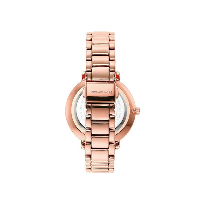 Michael Kors Pyper Three-Hand Women's White Dial Rose Gold Metal Band Analog Quartz Watch - MK4594