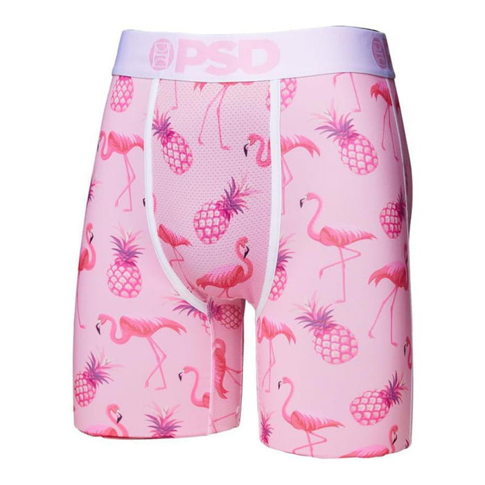 PSD Men's Multicolor Flamingo Jungle 3 Pack 7 Inch Inseam Moisture-Wicking 4-Way Stretch Boxer Briefs Extra Large Underwear - 122180081-MUL-XL
