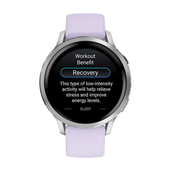 Garmin Venu® 4 - 41mm Unisex Silver With Periwinkle Silicone Band Bright And Colorful Display Built-in Flashlight 10 Days Of Battery Life Advanced Health And Fitness GPS Smartwatch - 010-03013-01