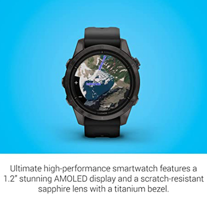 Garmin epix Pro (Gen 2) Sapphire Edition 42mm Black Advanced Training Technology Built-in Flashlight High Performance Smartwatch - 010-02802-14