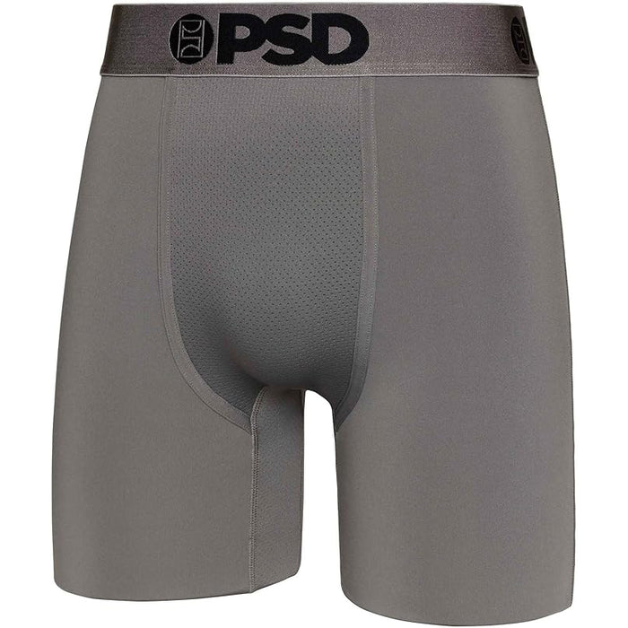 PSD Men's Gray Gun Metal Sld Boxer Briefs Underwear - 423180227-GRY
