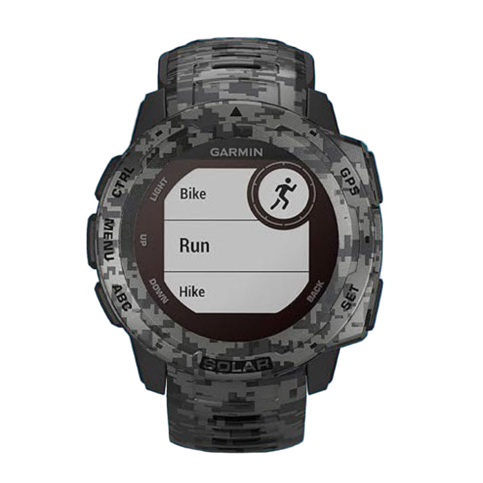 Garmin Instinct Solar Unisex Graphite Camo Built-in Sports Apps And Health Monitoring Rugged Outdoor Smartwatch - 010-02293-15