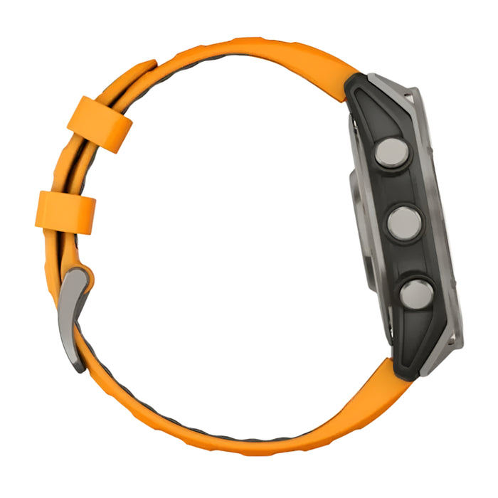 Garmin fēnix 8 Unisex Titanium with Spark Orange/Graphite Band Amoled Sapphire Long-Lasting Battery Life Dive-Rated Built-in LED Flashlight 47 Millimeters Premium Multisport GPS Smartwatch - 010-02904-10