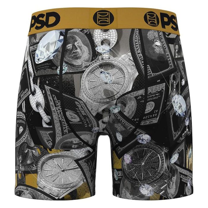 PSD Men's Multicolor Silver Bands Mid Length Boxer Briefs Medium Underwear - 425180128-MUL-M