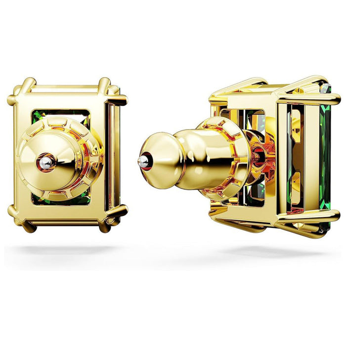 Swarovski Women's Green Rectangular-Cut Stones in a Gold-Tone Finished Setting Stilla Stud Earrings - 5677142