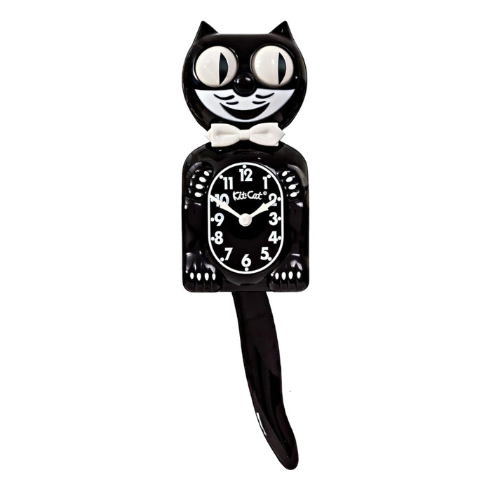 Kit-Cat Kid Classic Wall Black Klock - White Hands - Crimson Dial - BC-1-M