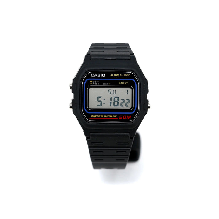 Casio Men's Gray Dial Black Resin Band Digital Quartz Watch - W-59-1VQD