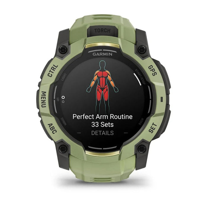 Garmin Unisex Fern Green With Fern Green Band 50 MM AMOLED Display Built-in Flashlight Alpine Rush Collection Limited Edition Color Instinct® 3 Rugged Outdoor GPS Smartwatch - 010-03020-02