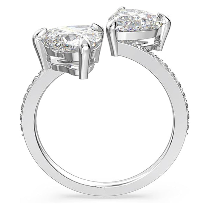 Swarovski Women's Clear Crystals and White Pavé and a Rhodium Plated Band Attract Soul Ring - 5535193
