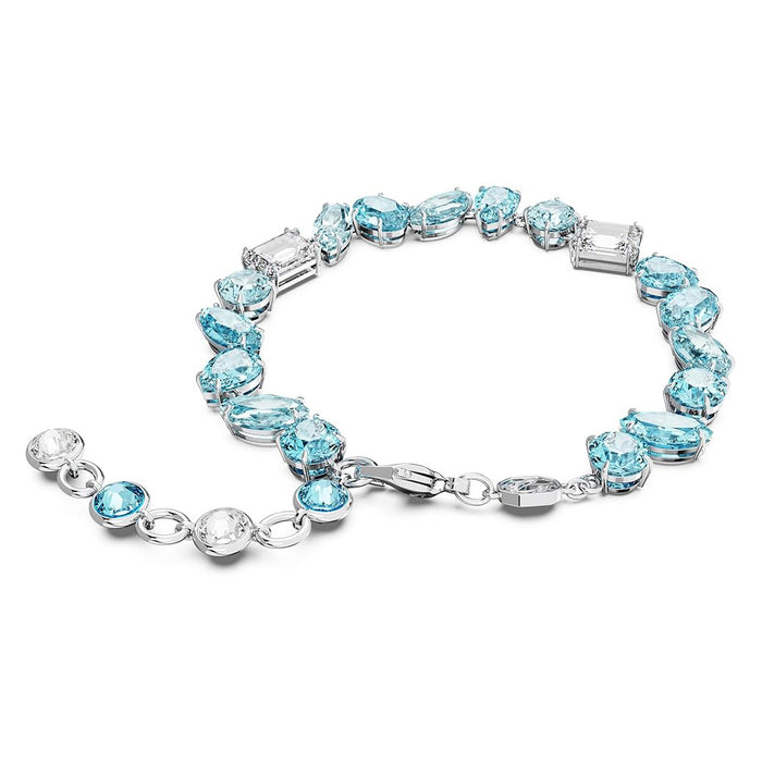 Swarovski Women's Blue Crystals Mixed Cuts on Rhodium Finished Band Gema Soft Bracelet - 5666018