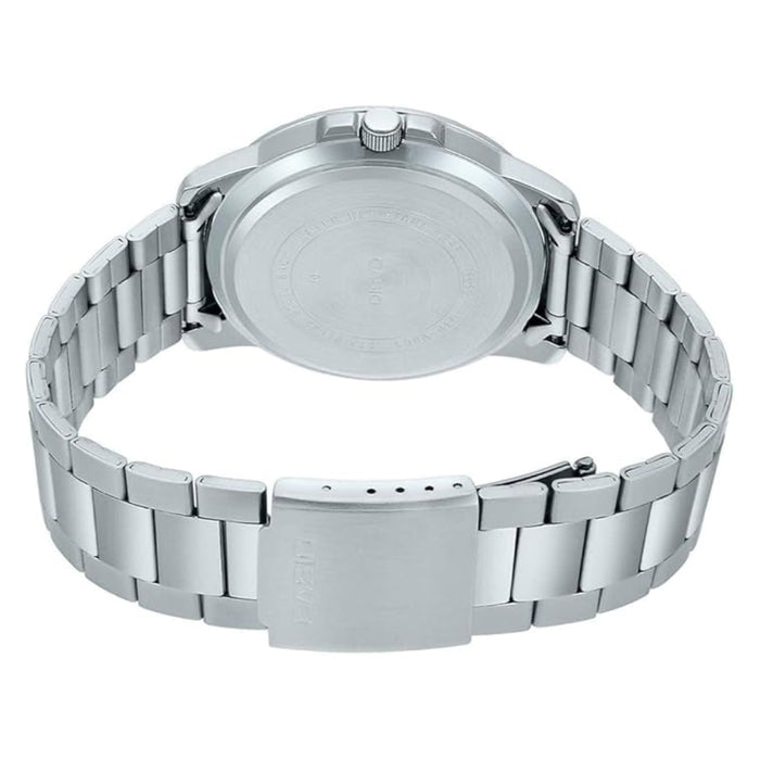 Casio Men's Black Dial Silver Stainless Steel Band Analog Japanese Quartz Watch - MTP-VD01D-1EVUDF