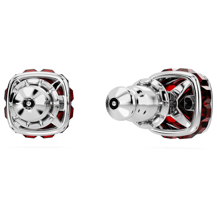 Swarovski Women's Red Rhodium Finish Square Cut January Birthstone Stud Earrings - 5660798