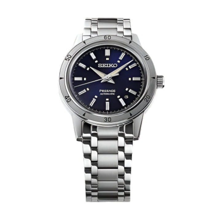 Seiko Presage Men's Blue Dial Silver Stainless Steel Band Analog Automatic Watch - SRPL07