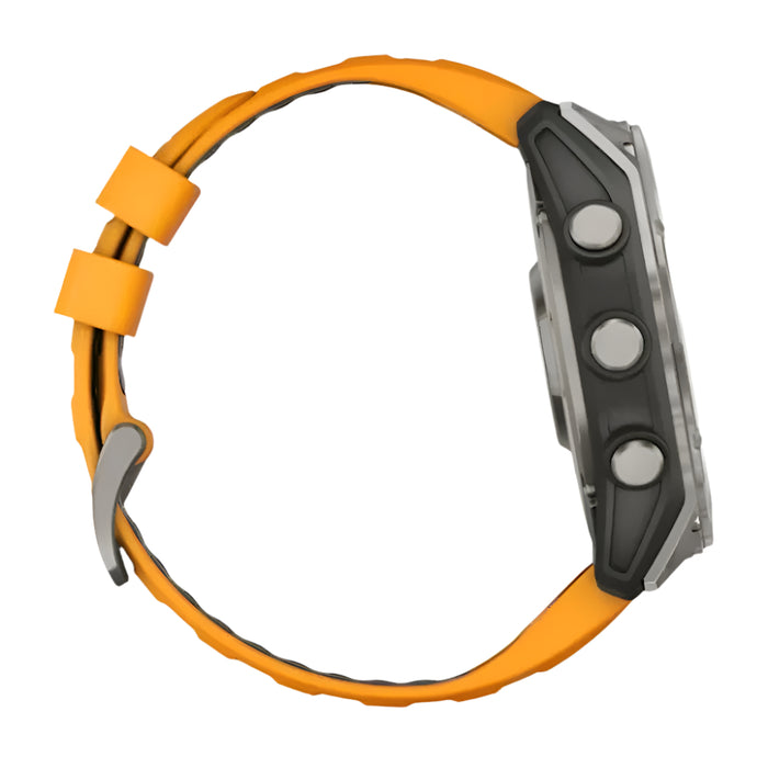 Garmin fēnix 8 Unisex Titanium with Spark Orange/Graphite Band Amoled Sapphire Long-Lasting Battery Life Dive-Rated Built-in LED Flashlight 51 Millimeters Premium Multisport GPS Smartwatch - 010-02905-10