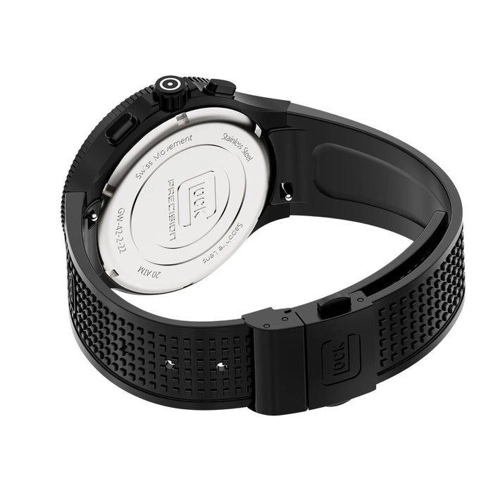 Glock Unisex Black Dial Silicone Rubber Band Chronograph Swiss Quartz Watch - GW-42-2-24