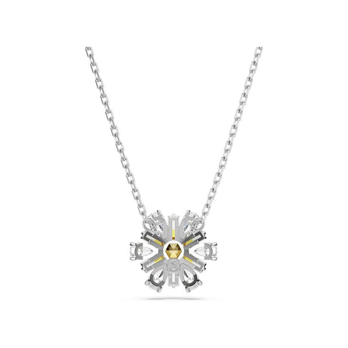 Swarovski Women's Flower Pendant with Yellow and Clear Mixed-Cut Stones in a Rhodium-Finished Setting Idyllia Pendant Necklace - 5679939