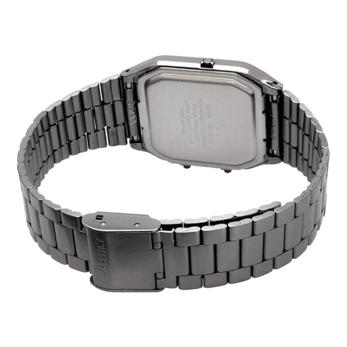 Casio Unisex Light Gold Dial Metallic Gray Stainless Steel Band Analog-Digital Quartz Wristwatch - AQ-230GG-9ADF