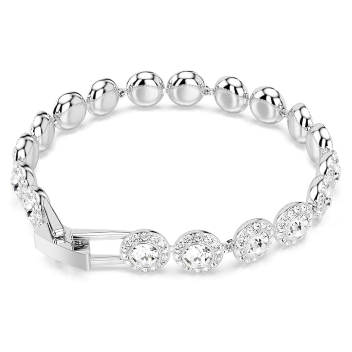Swarovski Women's Clear Crystal Rhodium Finished Round Cut Una Angelic Tennis Bracelet - 5682279