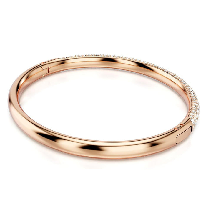 Swarovski Women's Snow Pavé Of Clear Round Crystals In A Rose Gold-Tone Finished Setting Size L Sublima Bangle Bracelet - 5688612