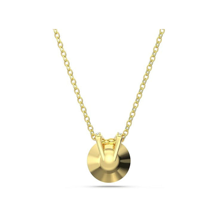 Swarovski Women's Round Golden Center Crystal and Clear Crystal Pavé on Gold-Tone Finished Chain Bella V Pendant Necklace - 5662091