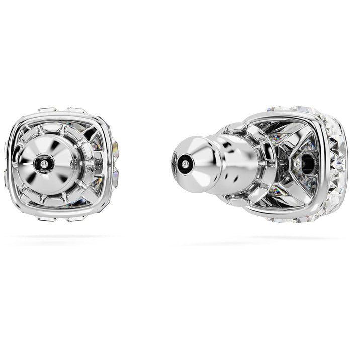 Swarovski Women's Clear Square-Cut Stone and Crystals in a Rhodium-Finished Setting April Birthstone Stud Earrings - 5661957