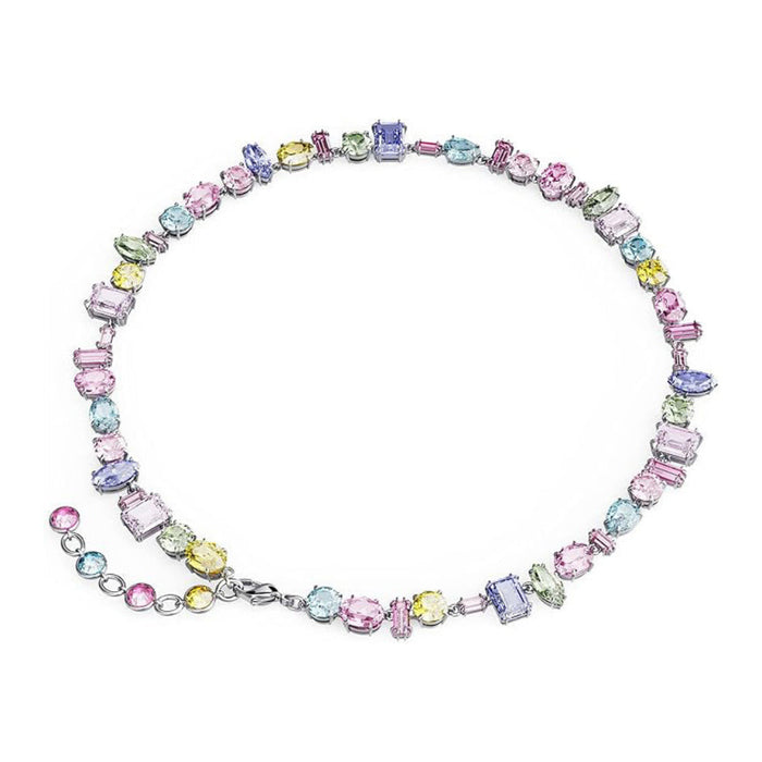 Swarovski Women's Multicolored Mixed Cuts Rhodium Finish Gema Necklace - 5656397