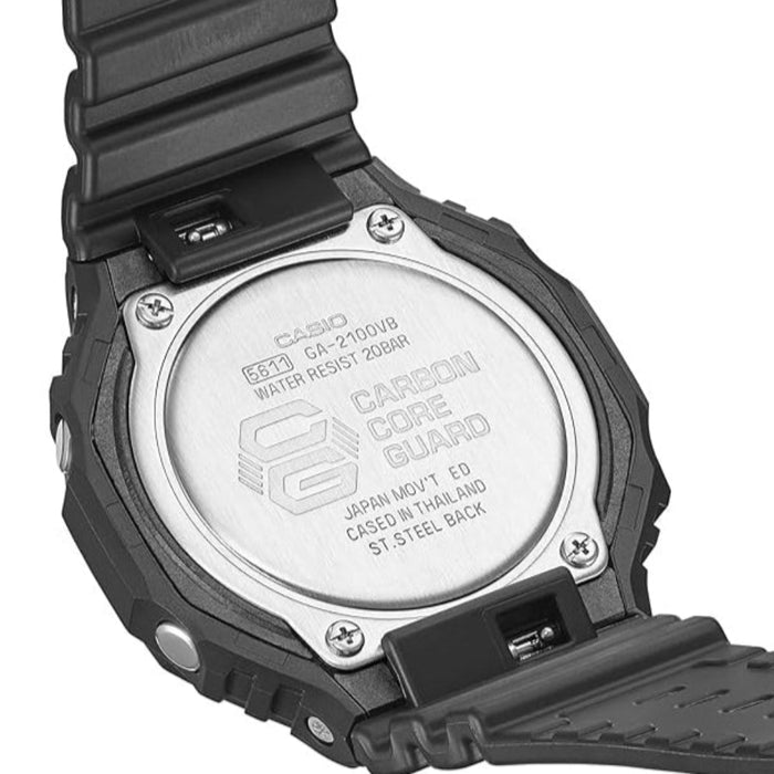 Casio Men's Black Dial Black Resin Band Analog-Digital G-Shock Quartz Watch - GA-2100VB-1ADR