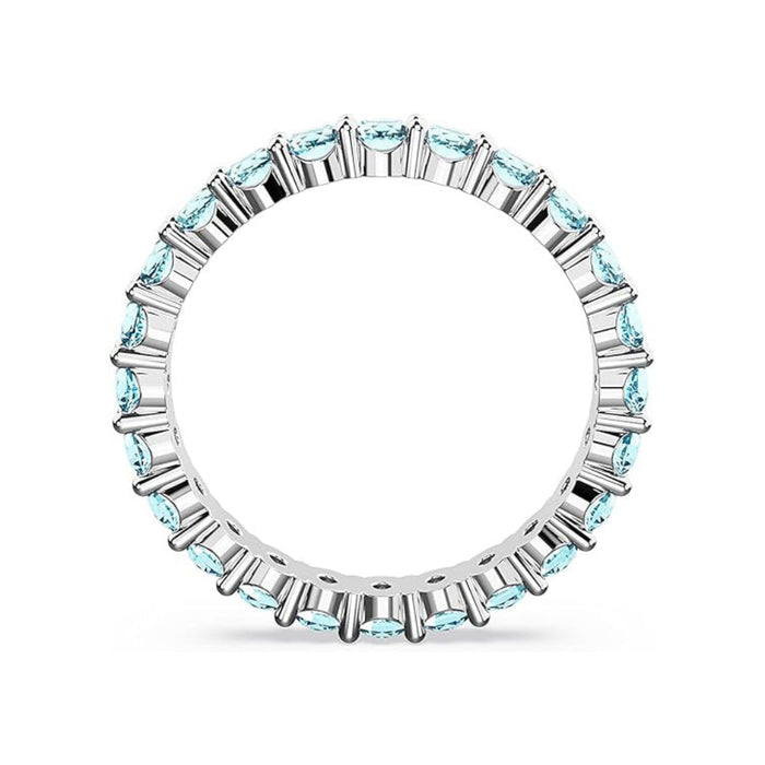 Swarovski Part of the Matrix Vittore Collection Women's Aquamarine-Blue Crystals on a Rhodium Finished Band Size 5 Matrix Vittore Ring - 5658672