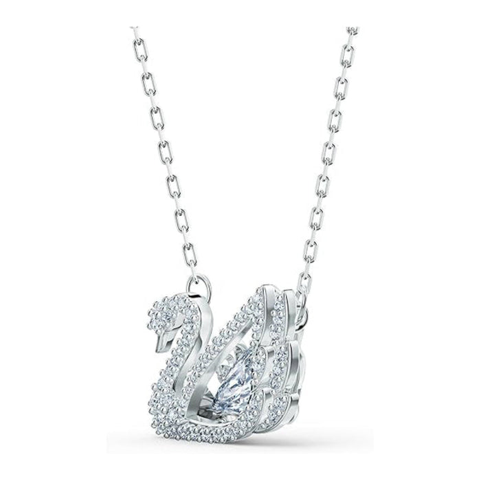 Swarovski Women's Clear Crystals On A Rhodium Finish Setting Iconic Swan Pendant Necklace - 5514421