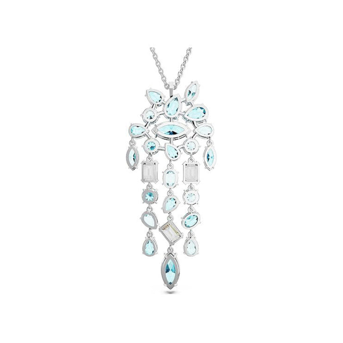 Swarovski Women's Blue Mixed-Cut Stones in a Rhodium Finished Setting Gema Pendant Necklace - 5666014
