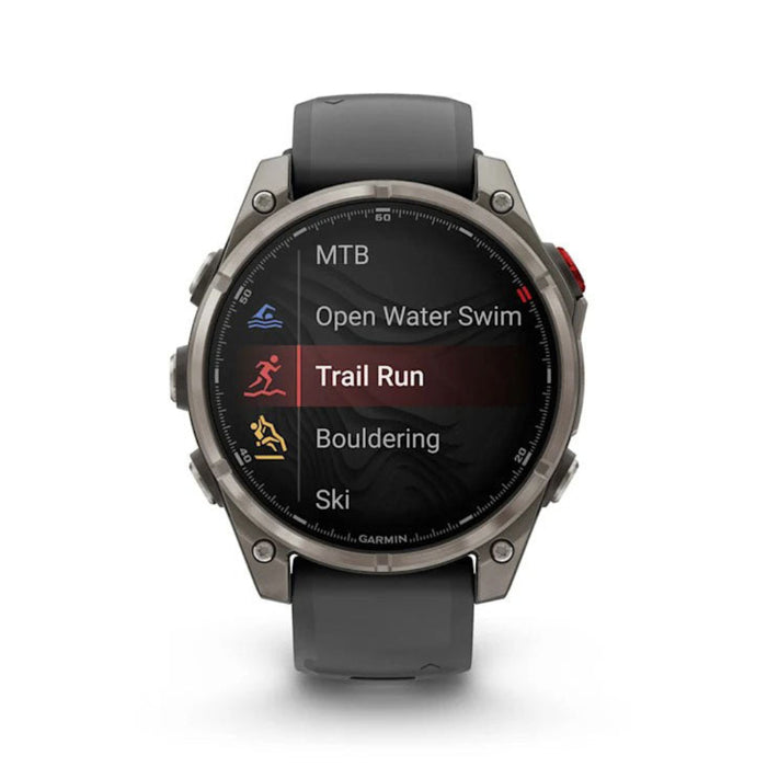 Garmin fēnix® 8 Pro 47mm Unisex Titanium With Graphite/Black Silicone Band AMOLED Display inReach® Technology Sapphire Premium Connected Multisport GPS Smartwatch - 010-03198-10