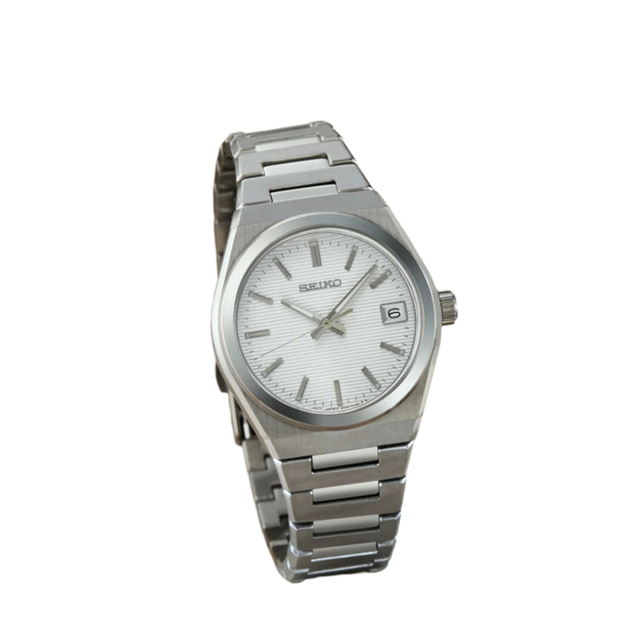 Seiko Women's Silver Dial Silver Stainless Steel Band Analog Quartz Watch - SUR573